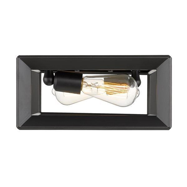 Golden Lighting Smyth 11.5-in Matte Black Contemporary/Modern Flush Mount Light