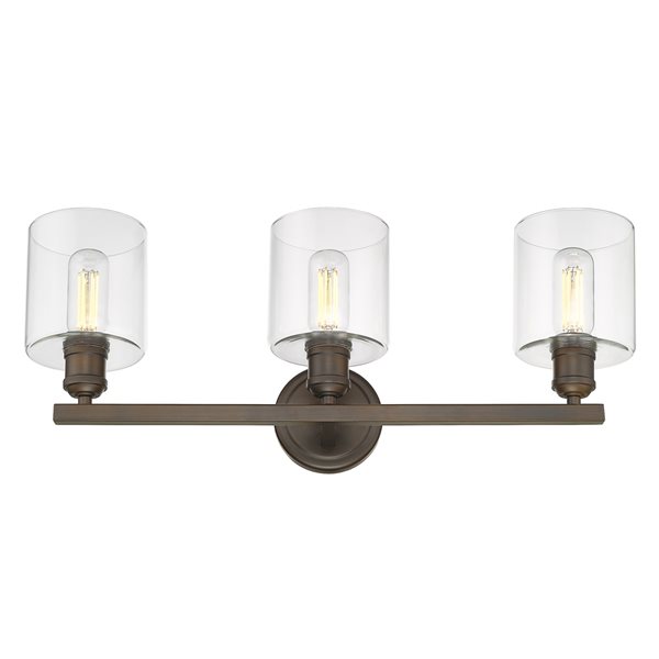 Golden Lighting Fisher 3-Light Rubbed Bronze Vanity Light