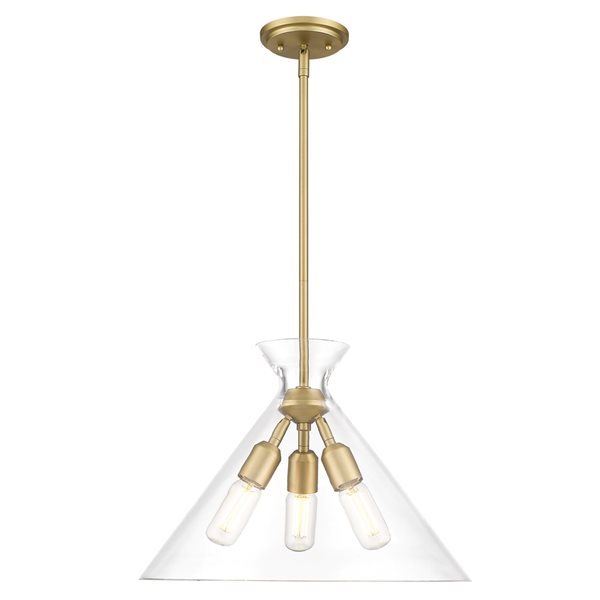 Luminaire suspendu moderne/contemporain Malta par Golden Lighting, bronze champagne brossé