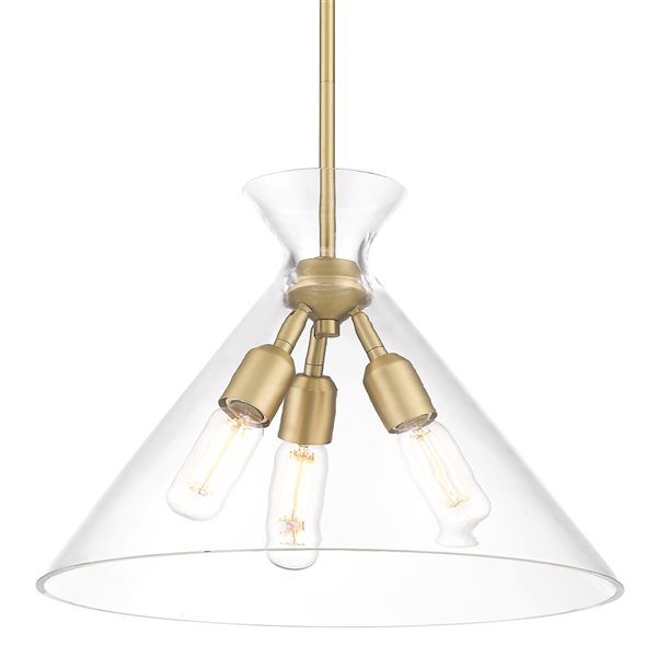 Luminaire suspendu moderne/contemporain Malta par Golden Lighting, bronze champagne brossé