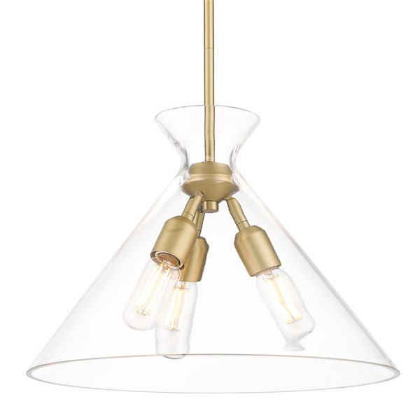 Luminaire suspendu moderne/contemporain Malta par Golden Lighting, bronze champagne brossé