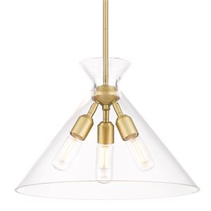 Luminaire suspendu moderne/contemporain Malta par Golden Lighting, bronze champagne brossé