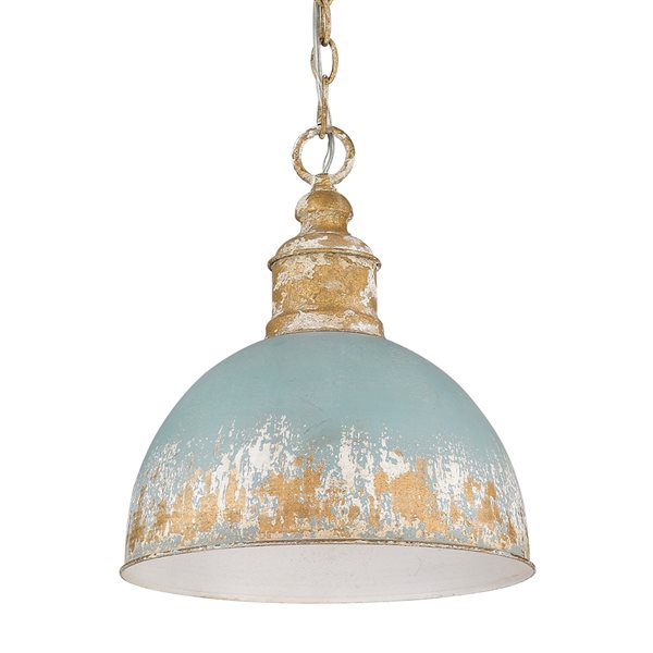 Weathered metal on sale pendant light