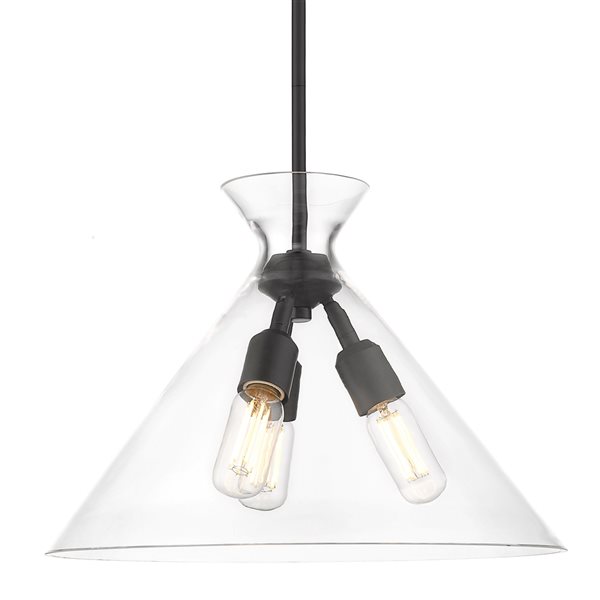 Luminaire suspendu moderne/contemporain Malta par Golden Lighting, noir mat