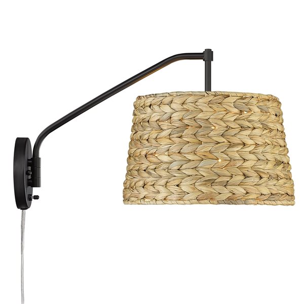 Golden Lighting Ryleigh 12-in 1-Light Modern Matte Black Wall Sconce