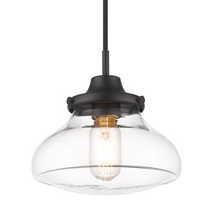 Golden Lighting Ingalls Matte Black Vintage Mini Pendant Light