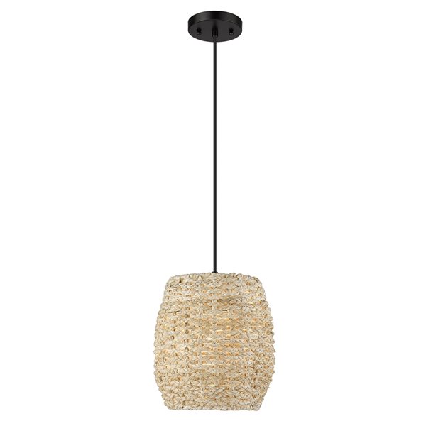 Luminaire suspendu rustique Ingalls par Golden Lighting, noir mat