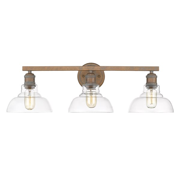 Golden Lighting Carver 3-Light Copper Patina Vanity Light