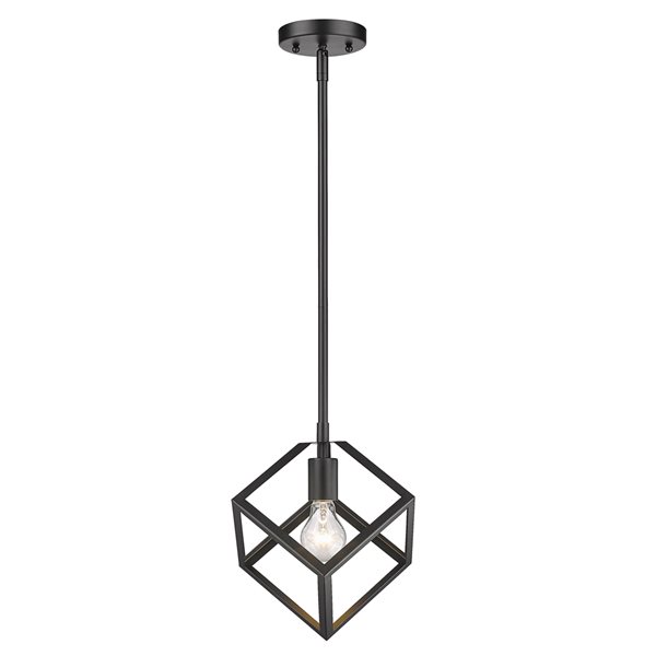 Luminaire suspendu industriel Keating AI par Golden Lighting, gris graphite