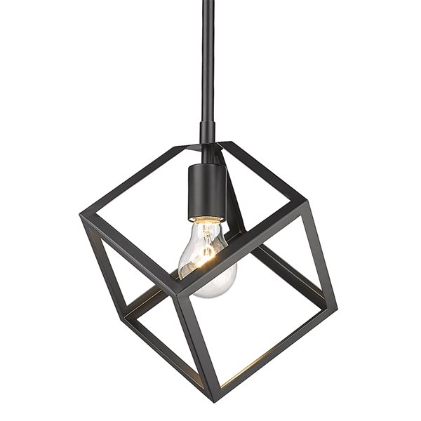 Luminaire suspendu industriel Keating AI par Golden Lighting, gris graphite