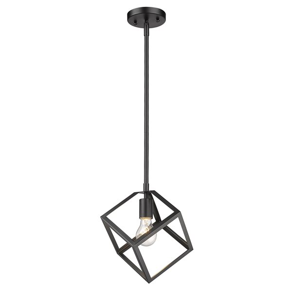 Luminaire suspendu industriel Keating AI par Golden Lighting, gris graphite