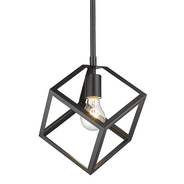 Luminaire suspendu industriel Keating AI par Golden Lighting, gris graphite