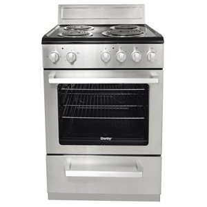 Danby 24-in Coil Surface 4 Elements Convection Oven Electric Range in Stainless Steel