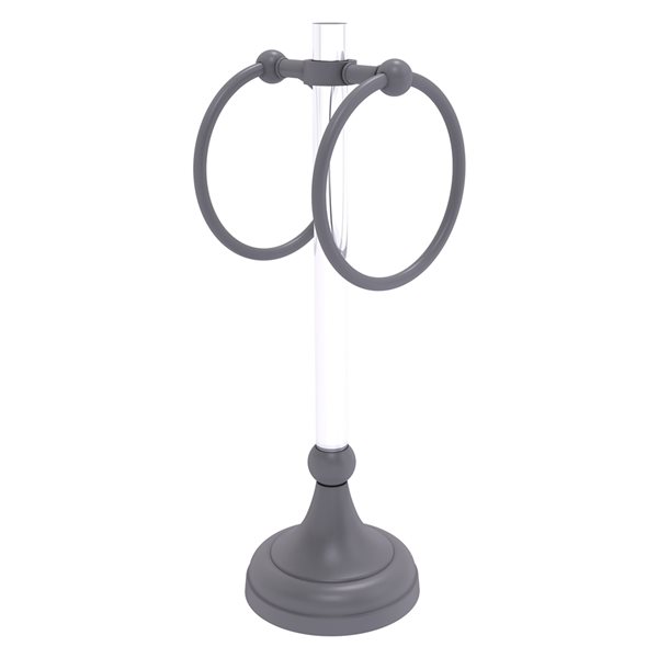 Allied Brass Pacific Grove Matte Grey Freestanding Countertop 2 Towel Rings