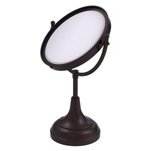 Allied Brass 8-in x 15-in Antique Bronze Double-Sided Magnifying Countertop Vanity Mirror