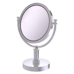 Allied Brass 8-in x 15-in Double-Sided Magnifying Satin Chrome Countertop Vanity Mirror