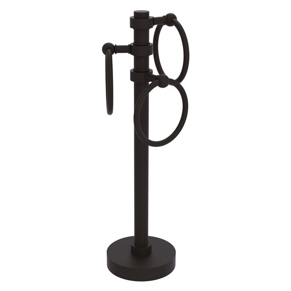 Allied Brass Oil-Rubbed Bronze Freestanding Countertop 3 Towel Rings