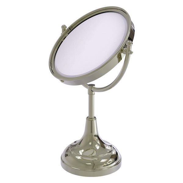 Allied Brass 8-in x 15-in Polished Nickel Double-Sided Magnifying Countertop Vanity Mirror