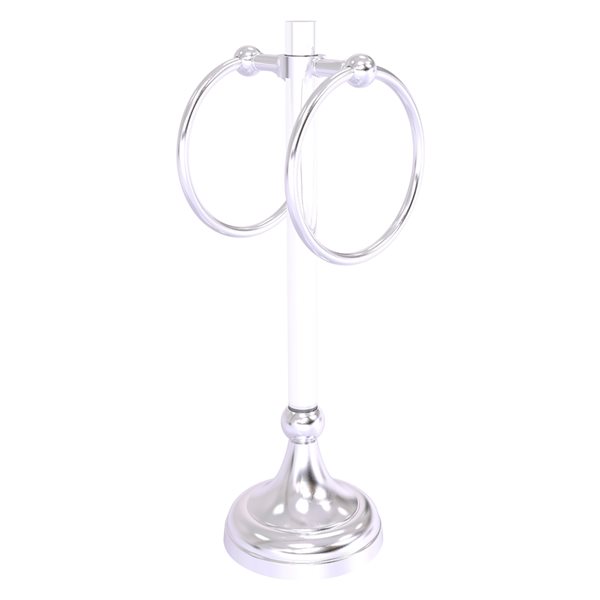 Allied Brass Pacific Grove Satin Chrome Freestanding Countertop 2 Towel Rings
