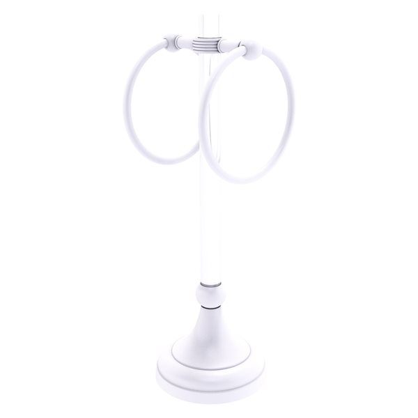 Allied Brass Pacific Grove Freestanding Countertop 2 Towel Rings - Matte White