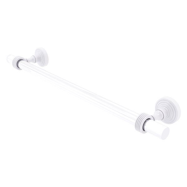 Allied Brass Pacific Grove 36-in Matte White Wall Mount Single Towel Bar with Grooved Accents