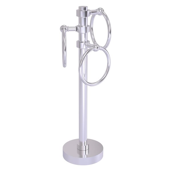 Allied Brass Satin Chrome Freestanding Countertop 3 Towel Rings