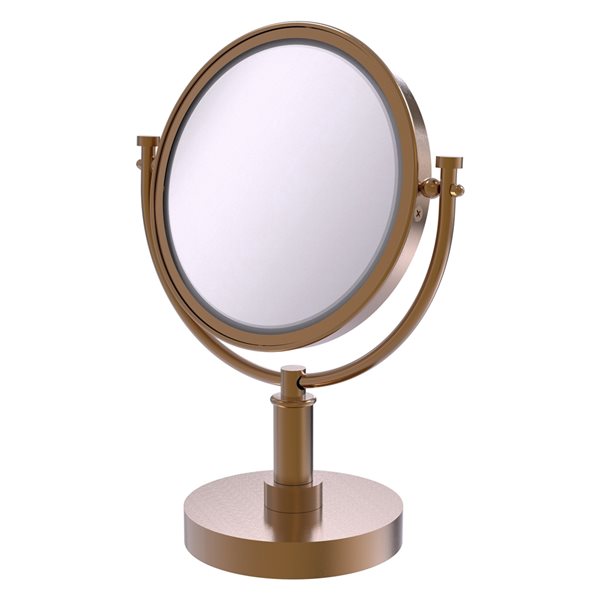 Allied Brass 8-in x 15-in Double-Sided Magnifying Countertop Vanity Mirror in Brushed Bronze