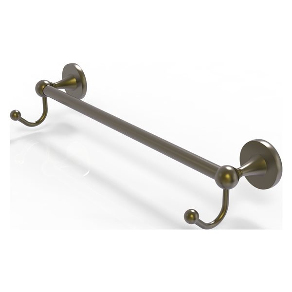 Allied Brass Shadwell 36-in Antique Brass Wall Mount Single Towel Bar with Integrated Hooks