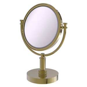 Allied Brass 8-in x 15-in Double-Sided Magnifying Brass Countertop Vanity Mirror