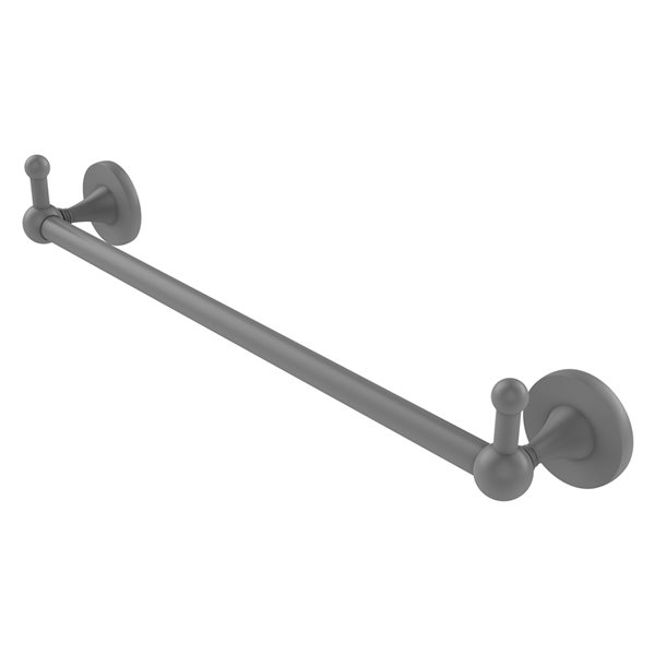 Allied Brass Shadwell 36-in Wall Mount Single Towel Bar with Integrated  Hooks in Matte Grey