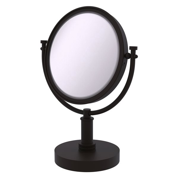 Allied Brass 8-in x 15-in Double-Sided Oil-Rubbed Bronze Magnifying Countertop Vanity Mirror