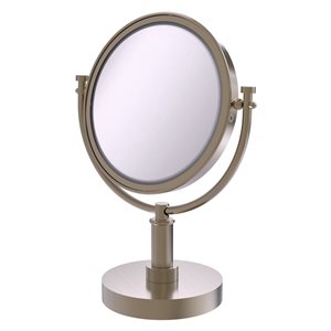 Allied Brass 8-in x 15-in Double-Sided Magnifying Countertop Vanity Mirror in Antique Pewter Finish