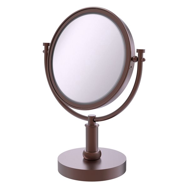 Allied Brass 8-in x 15-in Antique Copper Finish Double-Sided Magnifying Countertop Vanity Mirror