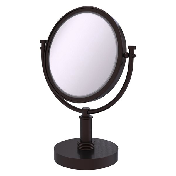 Allied Brass 8-in x 15-in Double-Sided Magnifying Antique Bronze Countertop Vanity Mirror