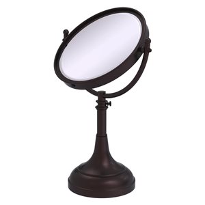 Allied Brass 8-in x 23.5-in Antique Bronze Double-Sided 2x Magnifying Countertop Vanity Mirror