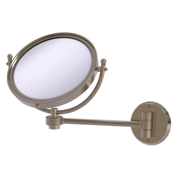 Allied Brass 11-in x 10-in Antique Pewter Double-Sided Magnifying Countertop Make-Up Mirror