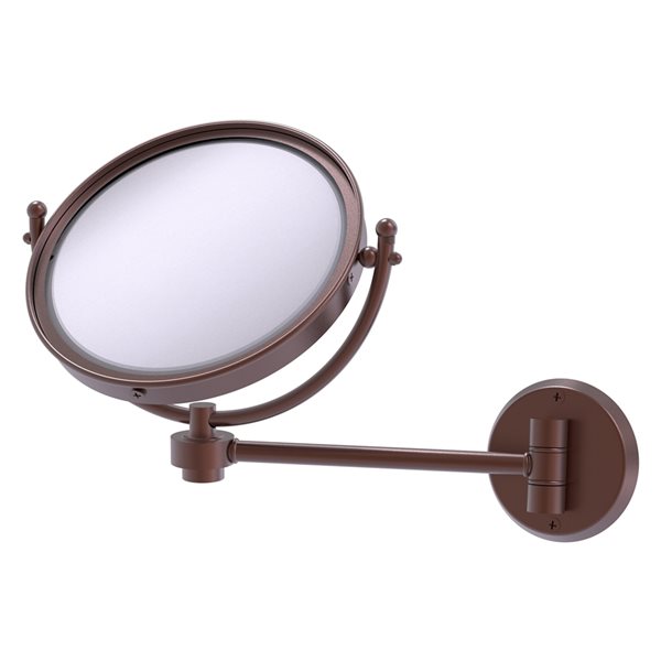 Allied Brass 11-in x 10-in Antique Copper Double-Sided Magnifying Wall-Mounted Vanity Mirror