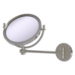 Allied Brass 11-in x 10-in Satin Nickel Double-Sided 2x Magnifying Countertop Make-Up Mirror