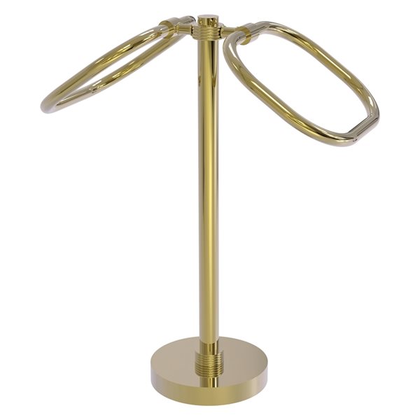 Allied Brass 2-Holder Unlacquered Brass Freestanding Floor Towel Holder