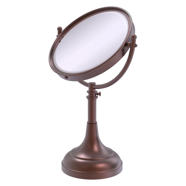 Allied Brass 8-in x 23.5-in Antique Copper Double-Sided 2x Magnifying Countertop Vanity Mirror