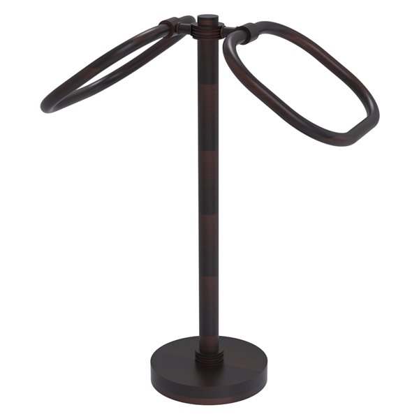 Allied Brass 2-Ring Venetian Bronze Freestanding Floor Towel Ring