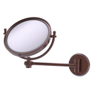 Allied Brass 11-in x 10-in Antique Copper Double-Sided 3x Magnifying Countertop Make-Up Mirror