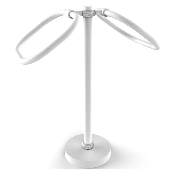 Allied Brass Matte White Freestanding Floor Towel Ring