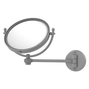 Allied Brass 11-in x 10-in Matte Grey Double-Sided 2x Magnifying Countertop Make-Up Mirror