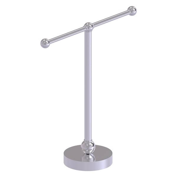 Allied Brass Satin Chrome Double Freestanding Countertop Mini Towel Bar