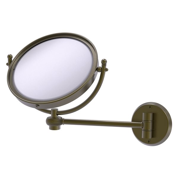 Allied Brass 11-in x 10-in Antique Brass Double-Sided Magnifying Countertop Make-Up Mirror