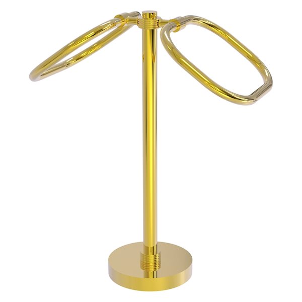 Allied Brass 2-Holder Polished Brass Freestanding Floor Towel Holder