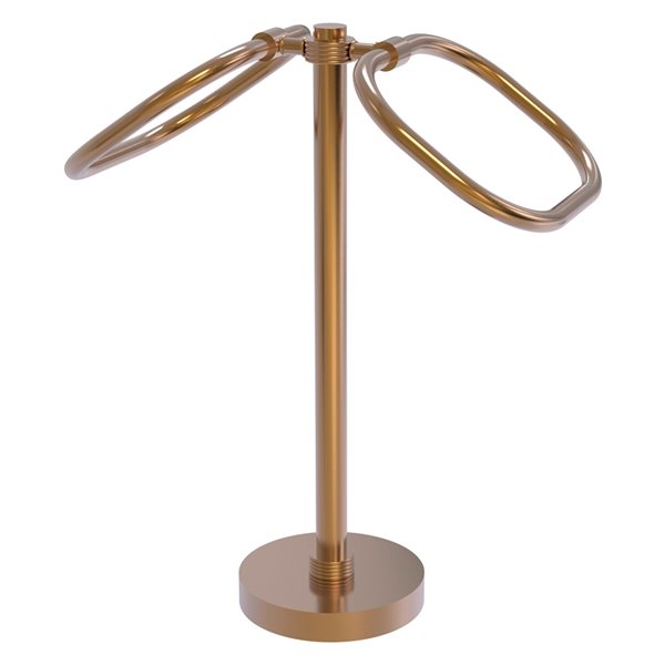 Allied Brass 2-Ring Brushed Bronze Freestanding Floor Towel Ring