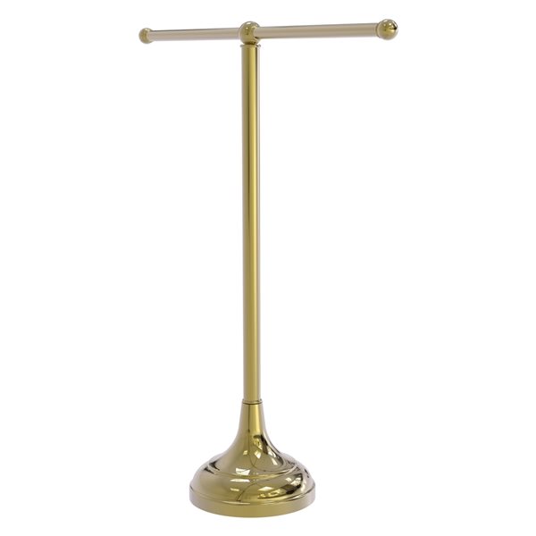 Allied Brass Unlacquered Brass Double Freestanding Countertop Towel Holder