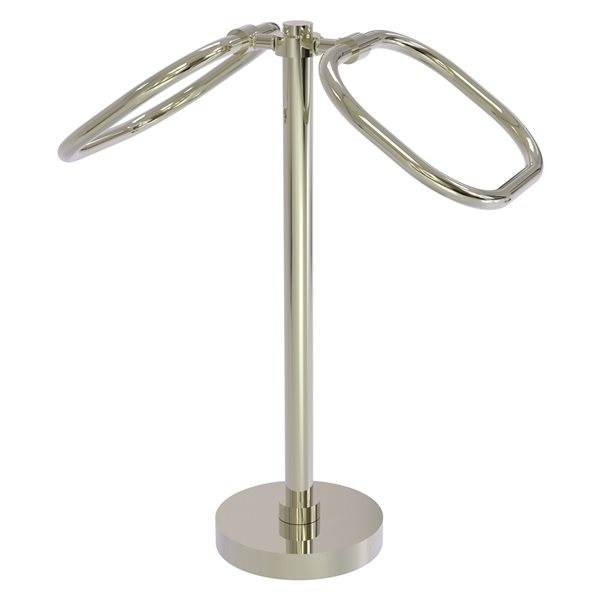 Allied Brass Polished Nickel Double Freestanding Floor Towel Ring